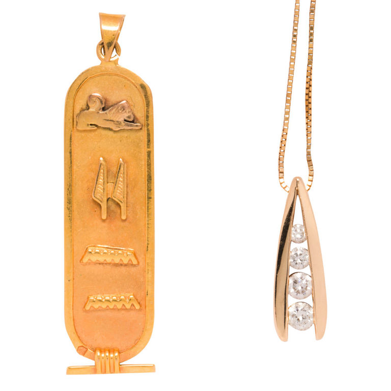 Diamond and gold jewelry set