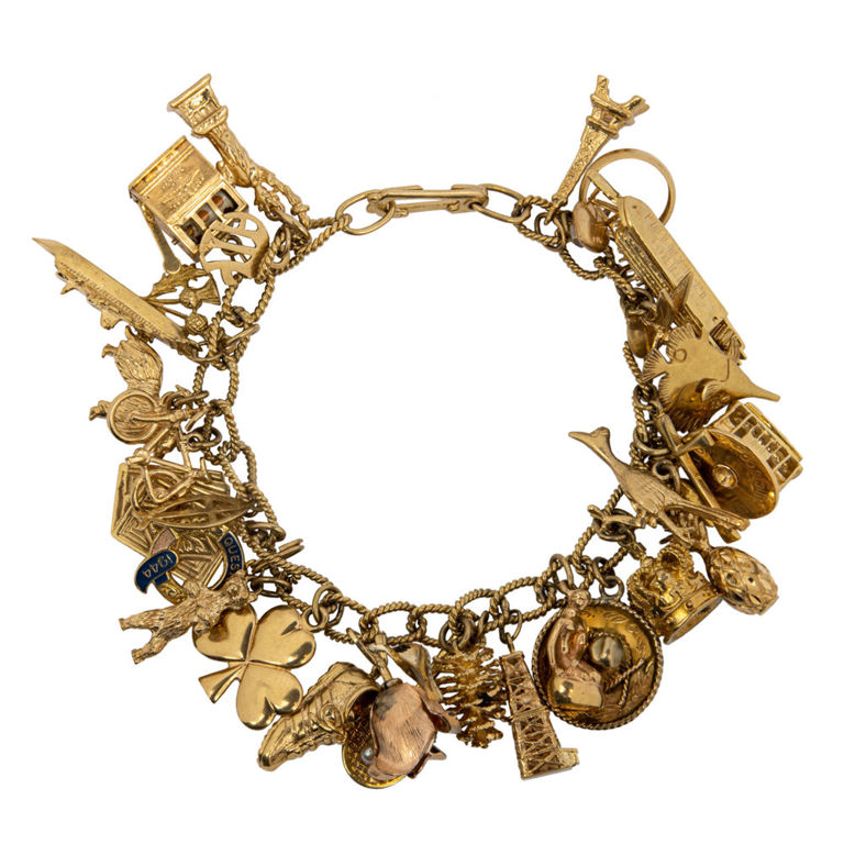 Gold charm bracelet