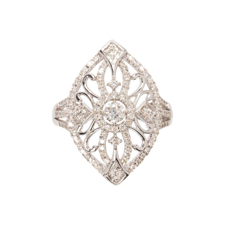 14k white gold diamond ring