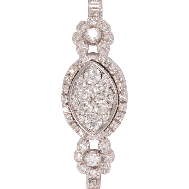 14k white gold diamond bracelet