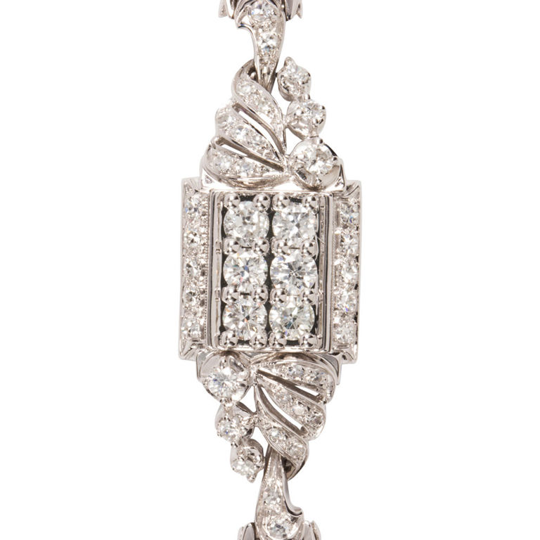 14k white gold diamond bracelet