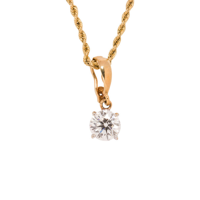 14k gold diamond pendant necklace