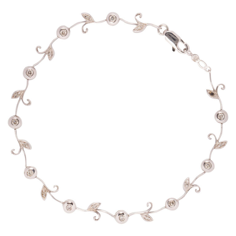 14k white gold diamond bracelet