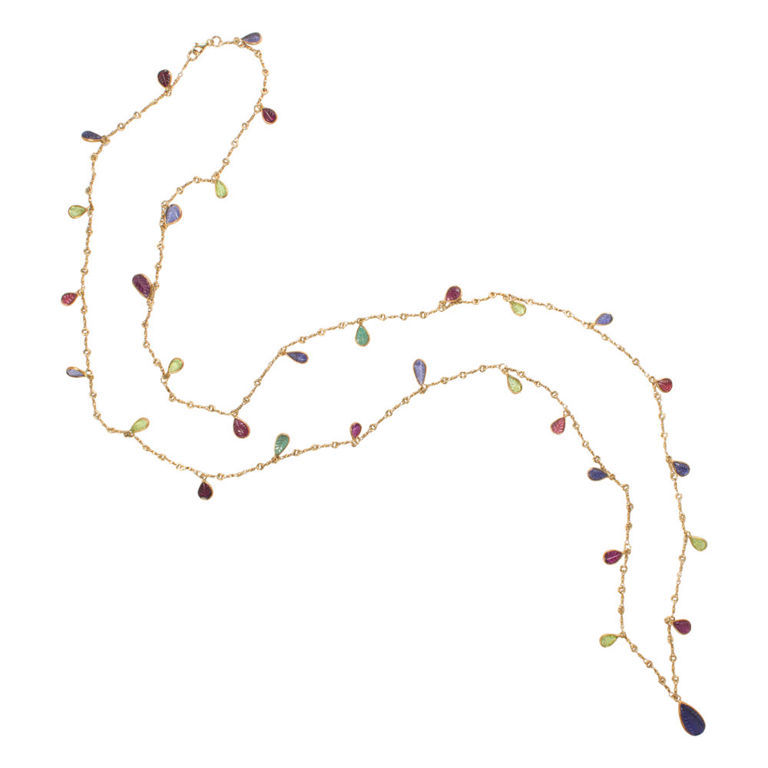 Multi-stone and gilt silver necklace