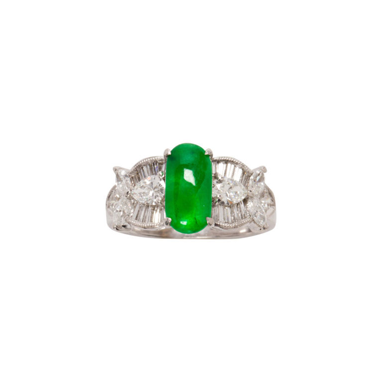 18k white gold jade ring