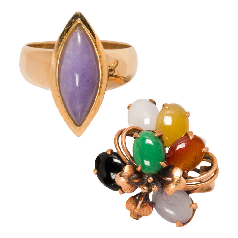 14k gold jade jewelry set