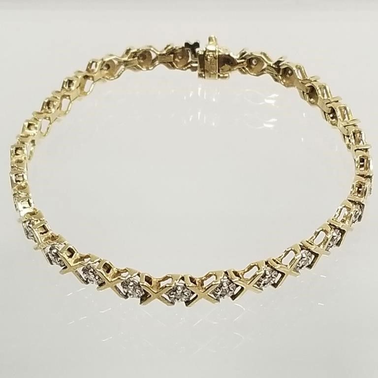 10k gold diamond tennis bracelet