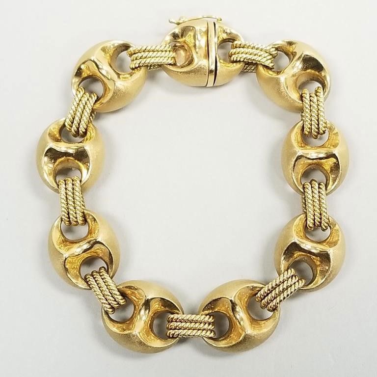 18k gold link bracelet