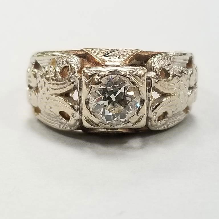 10k gold diamond solitaire ring