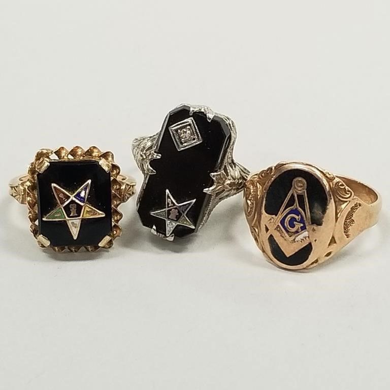 10k and 14k gold Masonic rings