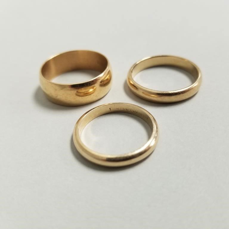14k gold band rings set