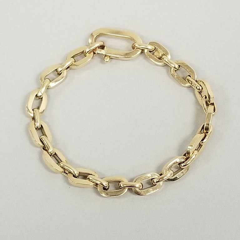 14k Italy gold hollow link bracelet