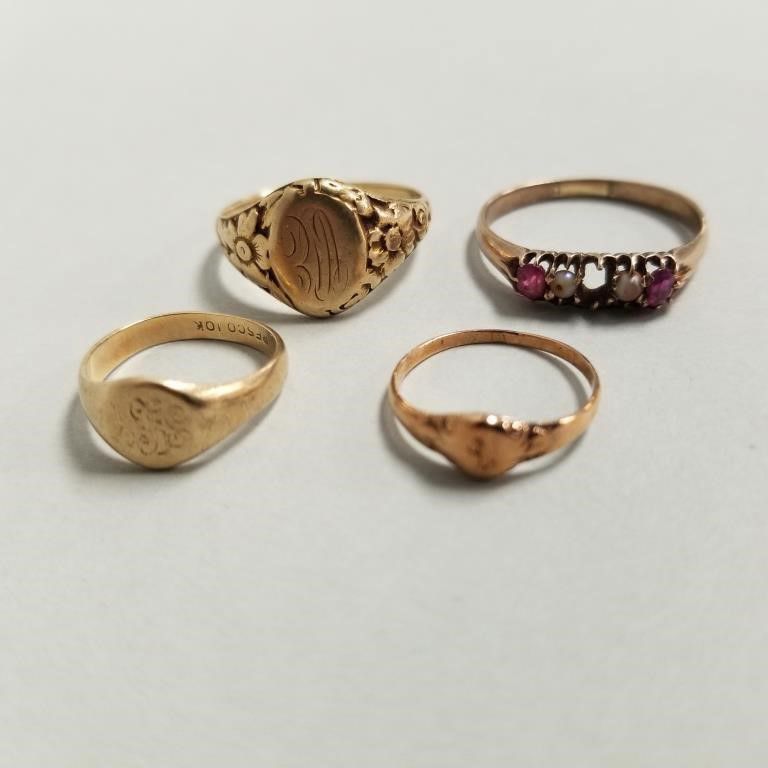 Antique 10k gold rings set
