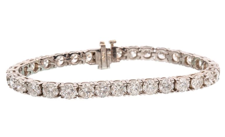 14k white gold diamond tennis bracelet