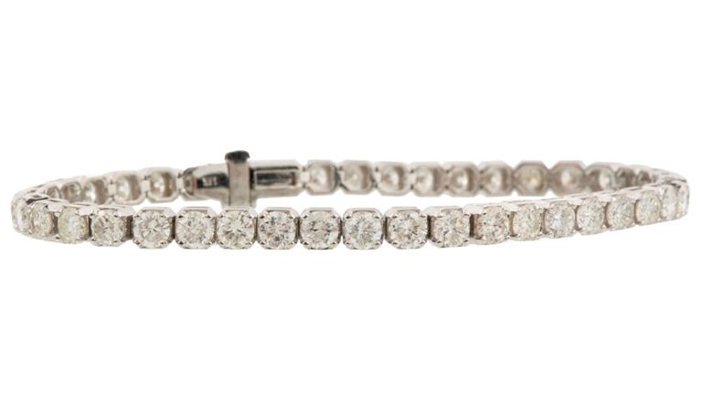 14k white gold diamond tennis bracelet