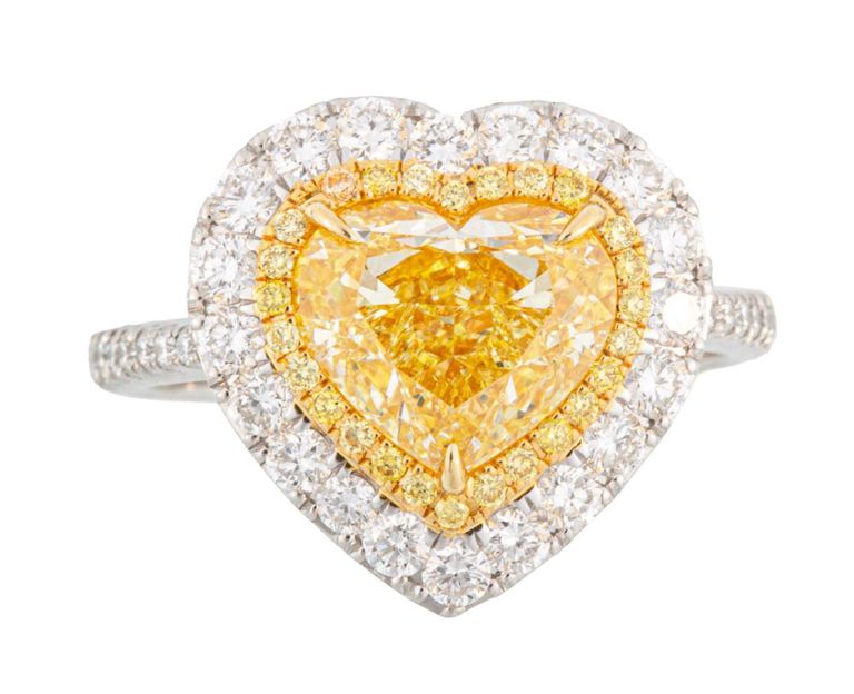 18k white and yellow gold diamond ring