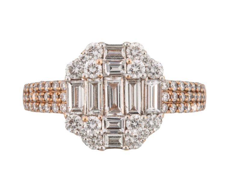 18k rose gold diamond ring