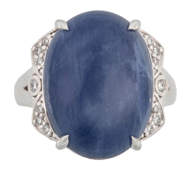 950 platinum sapphire and diamond ring