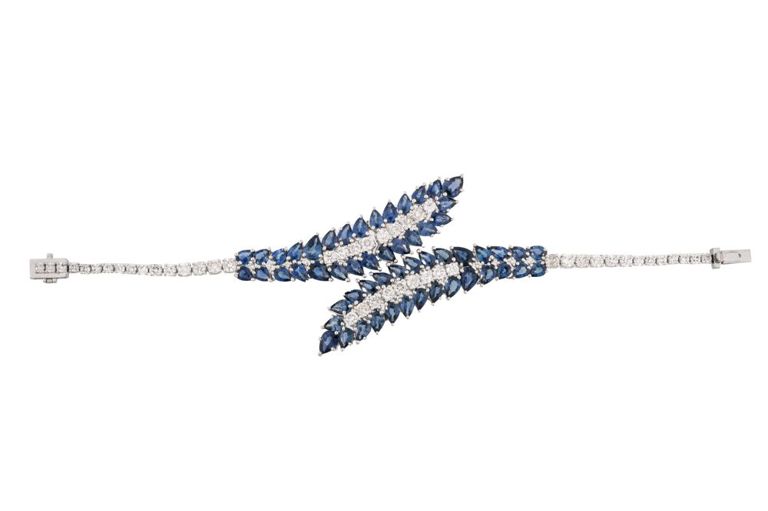 950 platinum sapphire and diamond bracelet