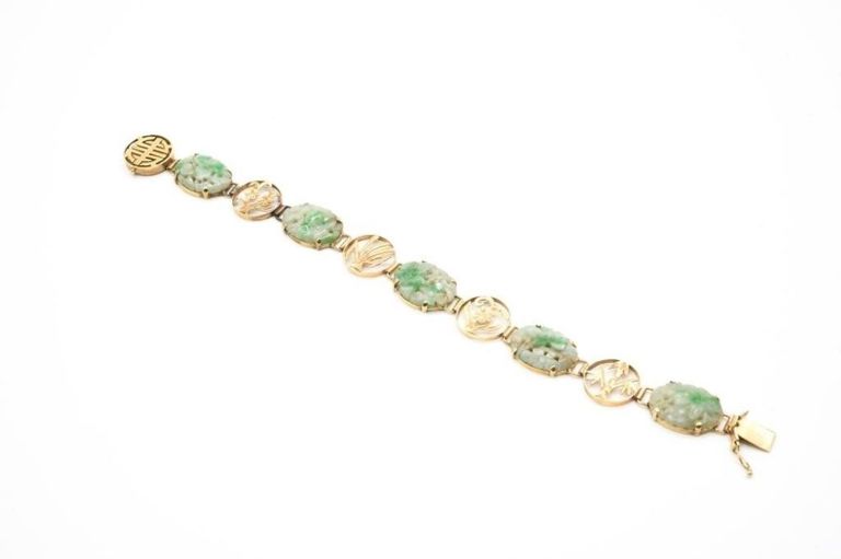 14k gold jade bracelet