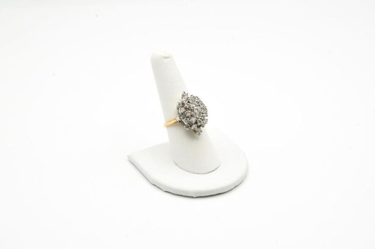 14k gold diamond cluster ring