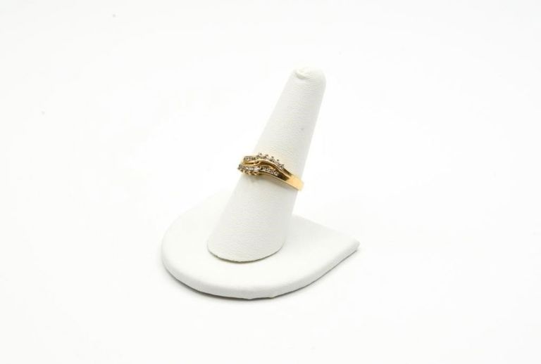 14k gold diamond bypass ring