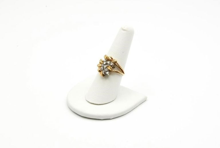 14k gold diamond spray cluster ring