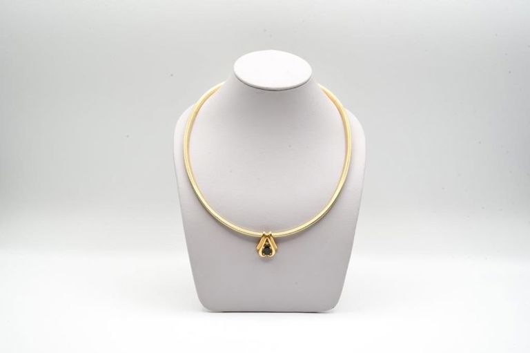 14k gold tourmaline diamond choker necklace