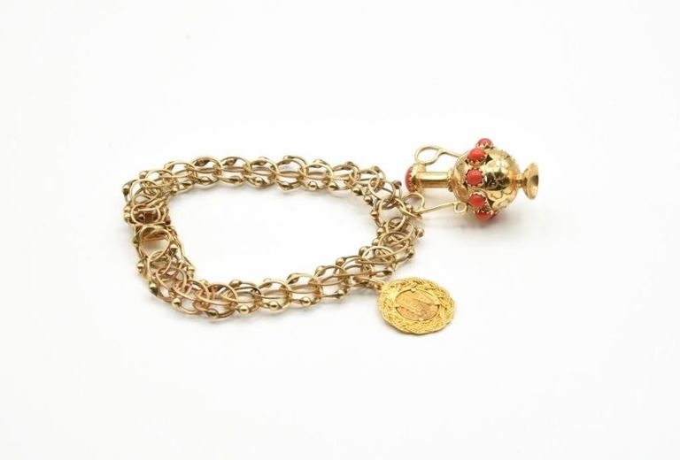 10k and 14-18k gold charm bracelet