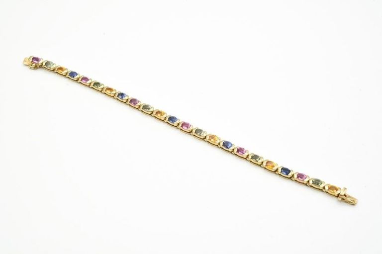 14k gold gemstone bracelet