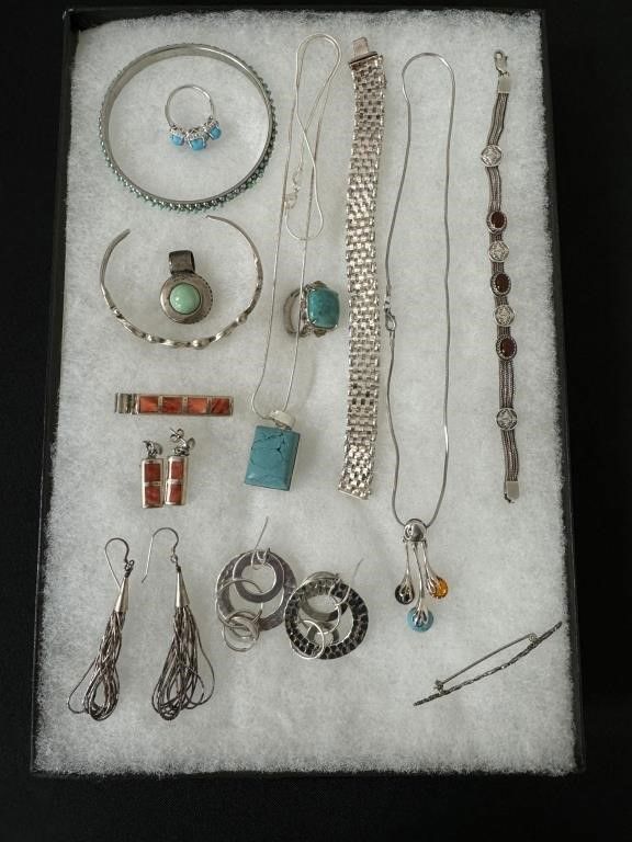 Sterling silver Southwestern jewelry set