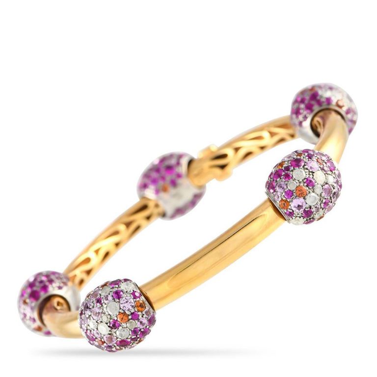 18k rose gold diamond sapphire bracelet
