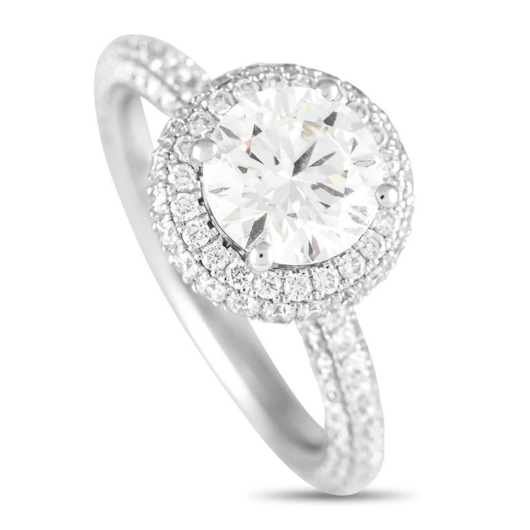 14k white gold lab diamond ring