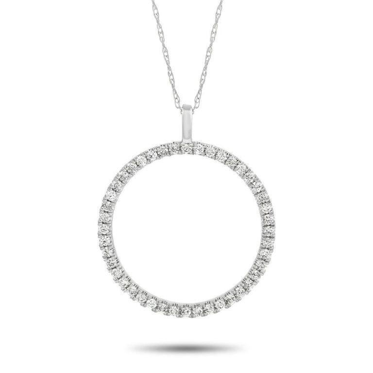 14k white gold diamond necklace