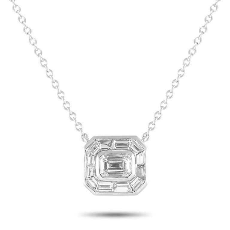 18k white gold diamond necklace
