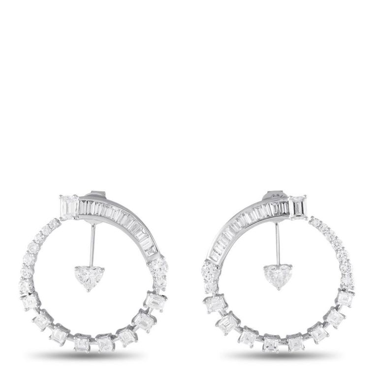 18k white gold diamond earrings