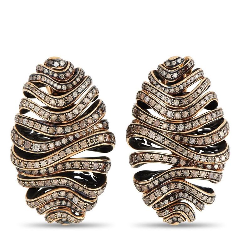 18k rose gold diamond earrings