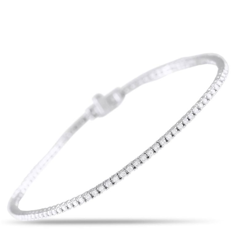 18k white gold diamond tennis bracelet