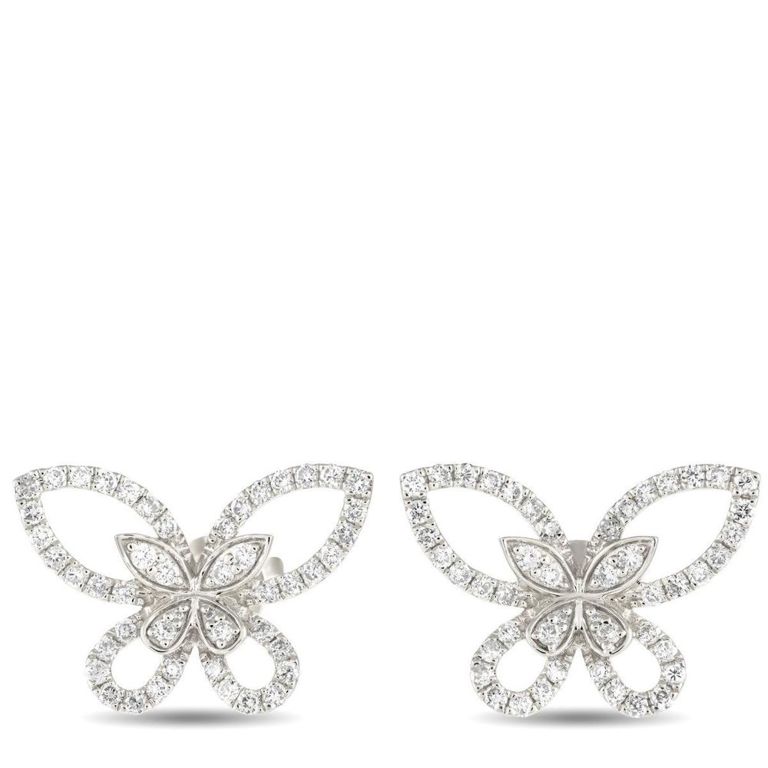 18k white gold diamond earrings