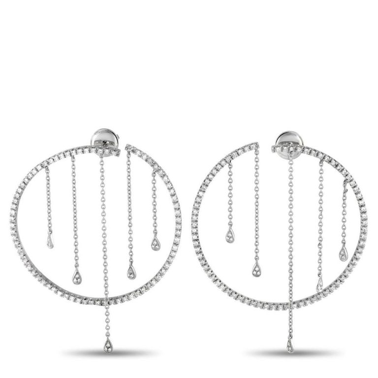 18k white gold diamond earrings