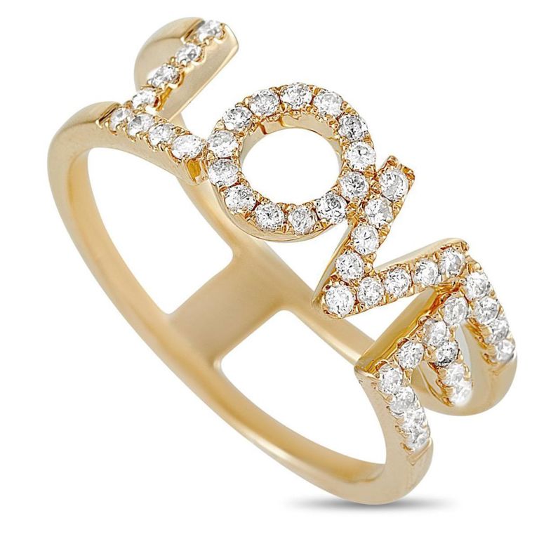 14k yellow gold diamond ring