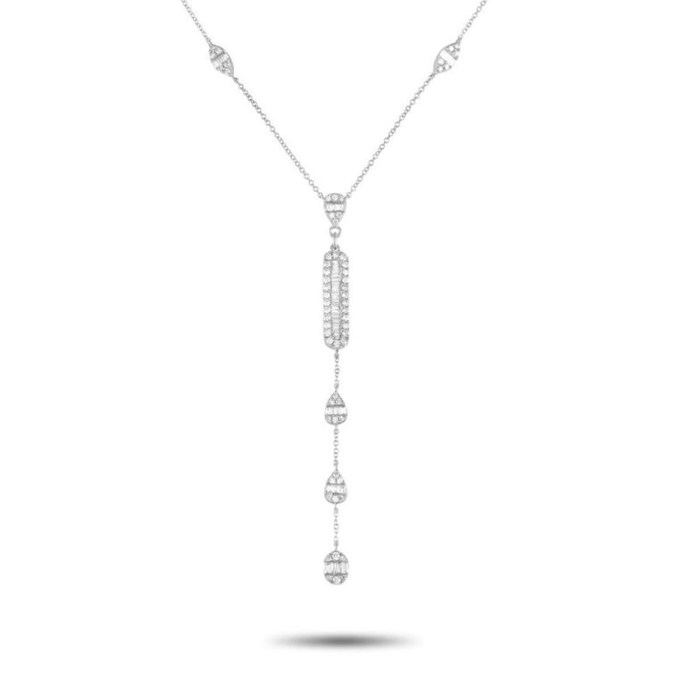 14k white gold diamond necklace