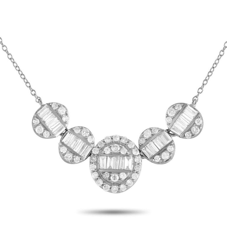 14k white gold diamond necklace