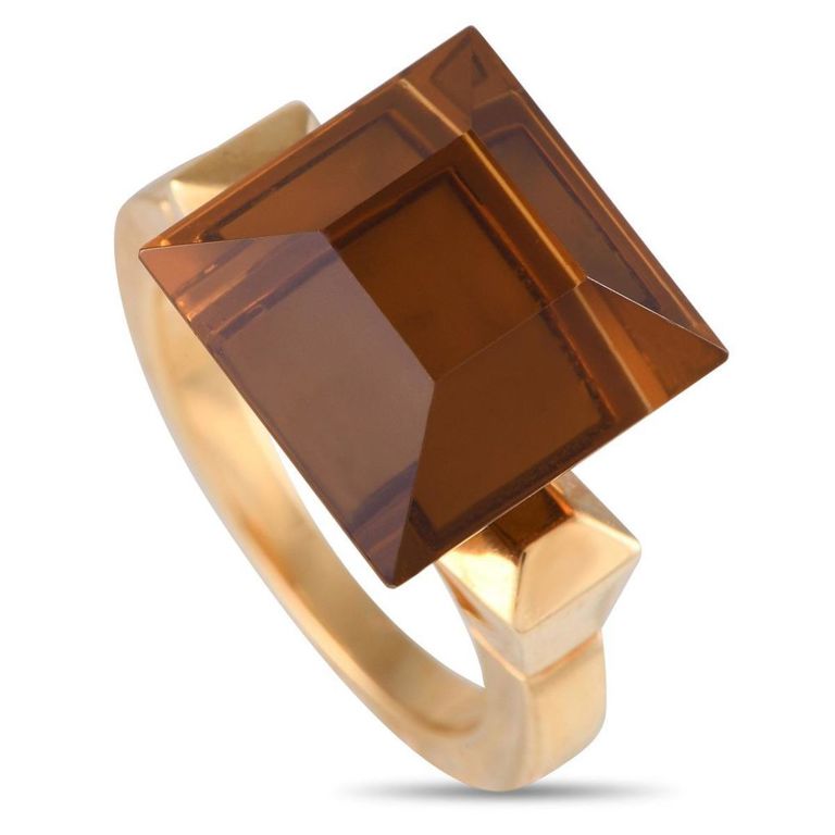 18k yellow gold citrine ring