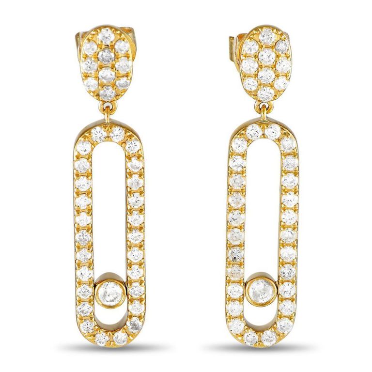 14k yellow gold diamond earrings