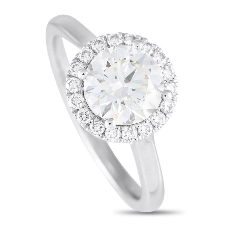 14k white gold lab diamond ring