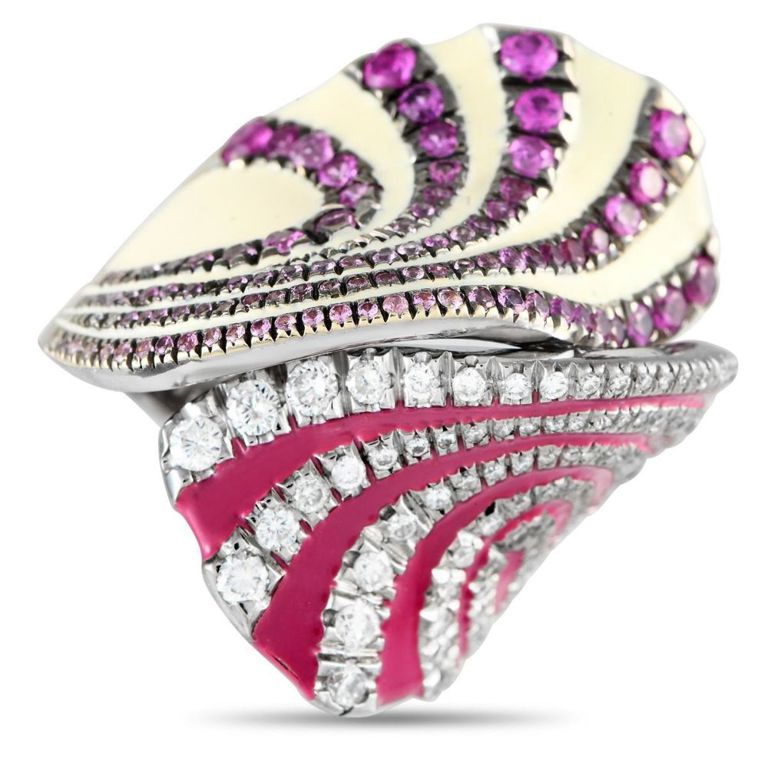 18k white gold diamond sapphire ring