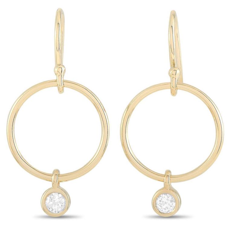 14k yellow gold diamond earrings