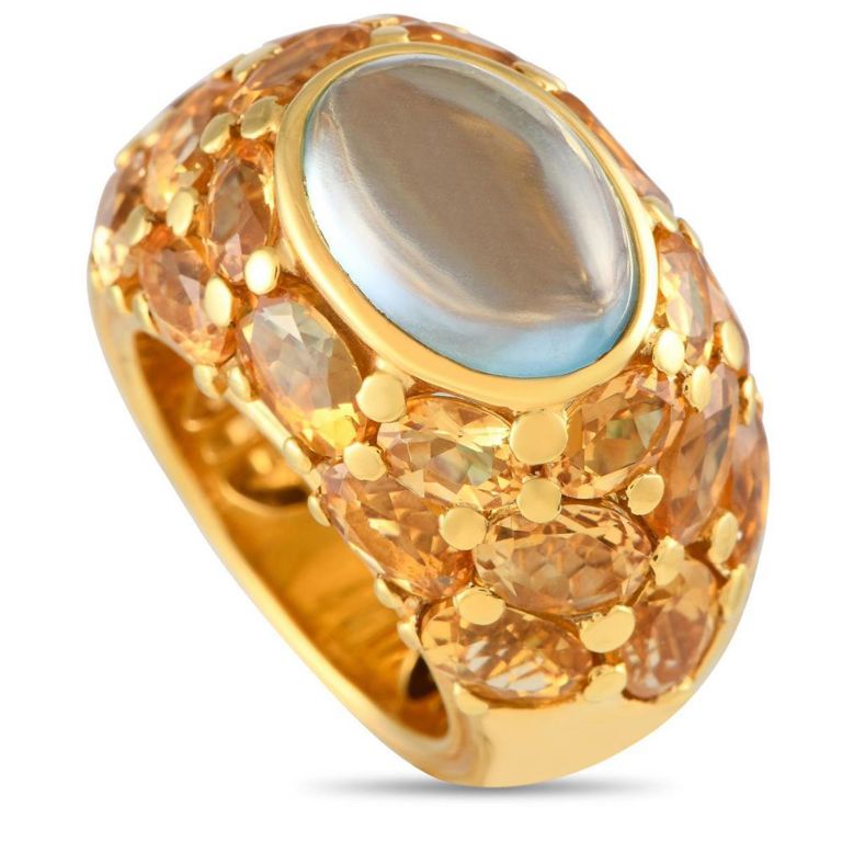 18k yellow gold topaz citrine ring