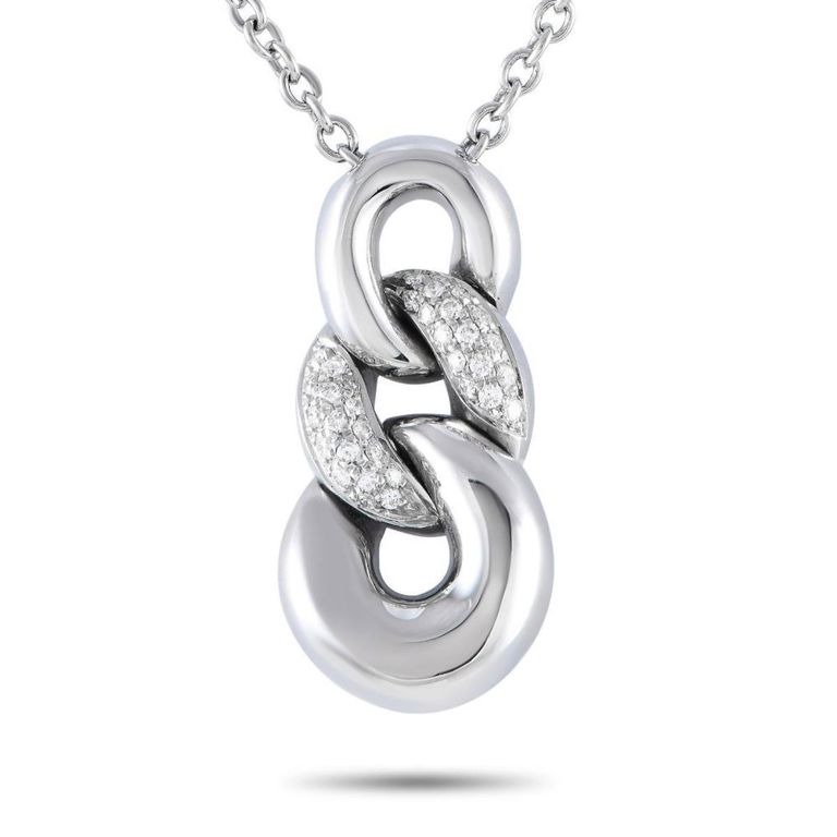 18k white gold diamond pendant necklace